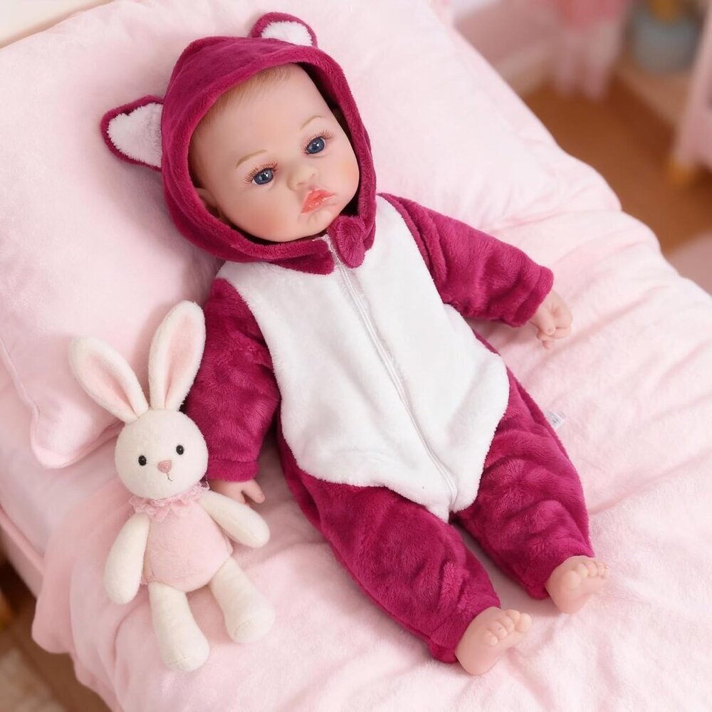 18 Inch Lifelike Newborn Real Life Soft Body Baby Doll With Accessories Pajamas - Picture 6 of 7